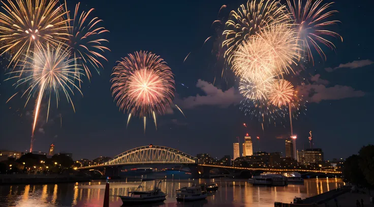 he Ferris wheel，fire works，lamplight，Long-range view