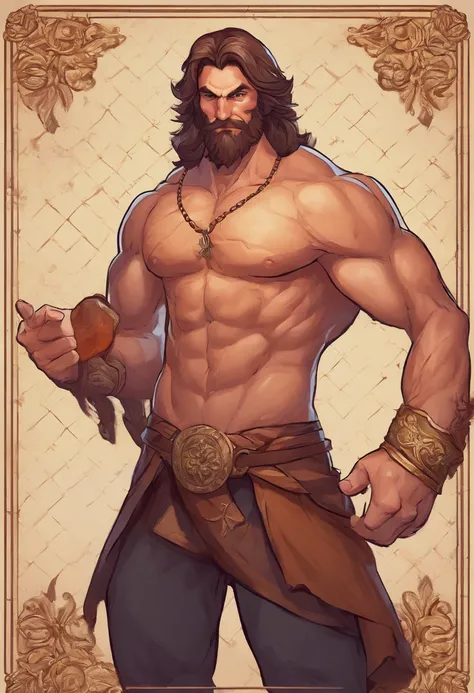 Man Brown Hair Muscle Bartender Game