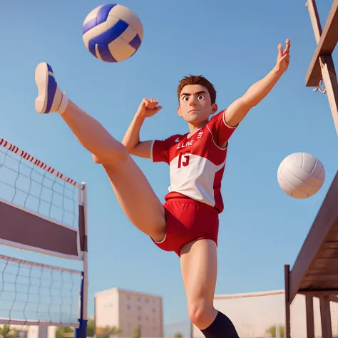 Man posing for volleyball photo