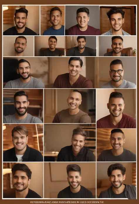 smiling man in brown shirt sitting in front of a computer desk, headshot profile picture, christian orrillo, daniel mirante, caio santos, andrew gonzalez, david marquez, david rios ferreira, miguel iglesias, andres rios, joel torres, taken in the early 202...