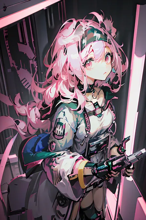 anime character with pink hair and a black and white outfit, best anime 4k konachan wallpaper, anime style 4 k, cyberpunk anime ...