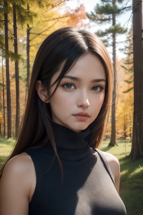 1girl, (o_Skylor_voxeMK2:1.1), (wearing a sleeveless turtleneck sweater:1.2),(Foto RAW, best quality), (Realistic, photo-realistic:1.4), master part, um extremamente delicado e bonito, extremamente detalhado, Papel de parede 2k, Amazing, detalhe fino, extr...