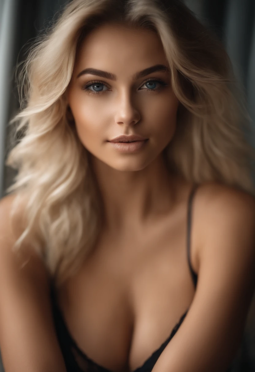 oman with matching tank top and panties, fille sexy aux yeux bleus, Portrait Sophie Mudd, Portrait de Corinna Kopf, cheveux blonds et grands yeux, selfie of a young woman, ohne Maquillage, maquillage naturel, Look directly into the camera,  dezentes Maquil...