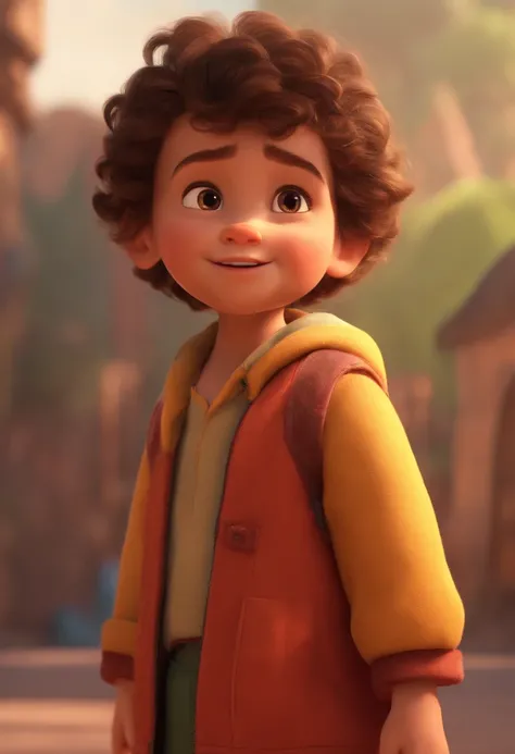 Image of a child for a story in a YouTube video in Pixar format, Its the little alabester, Hes the class leader, Hes outgoing, Playful and stands up for many things