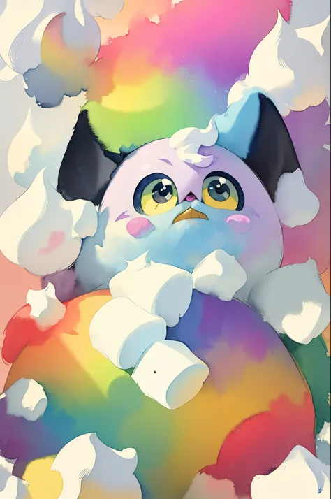 Furby iphone wallpaper size lots of marshmallows rainbow watercolor touch