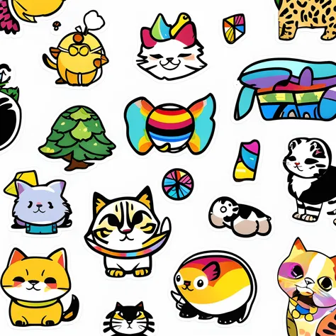 a sticker、Graphics that make you want to make it into a t-shirt、sticker design、Stickers only、animal、plein air、pop music、colourfull、Cute、cool、Background: Plain white、Background: None