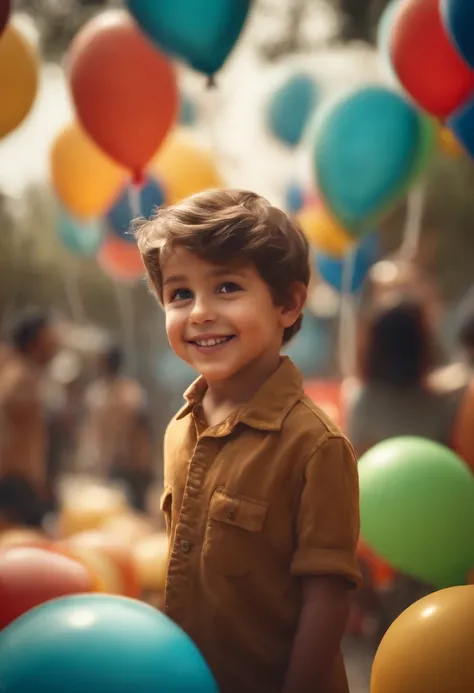 A boy, zoo, many balloons, happy, happy, perfect quality, clear focus (clutter - home: 0.8), (masterpiece: 1.2) (realistic: 1.2) (bokeh) (best quality) (detailed skin: 1.3) (intricate details) (8K) (detail eyes) (sharp focus), (happy)