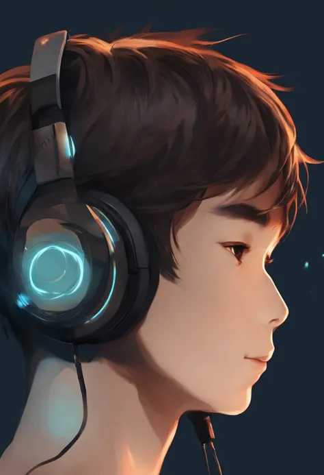 Cool　profile　ember　head phone　A dark-haired　twinks　illustratio　japanes　　male child