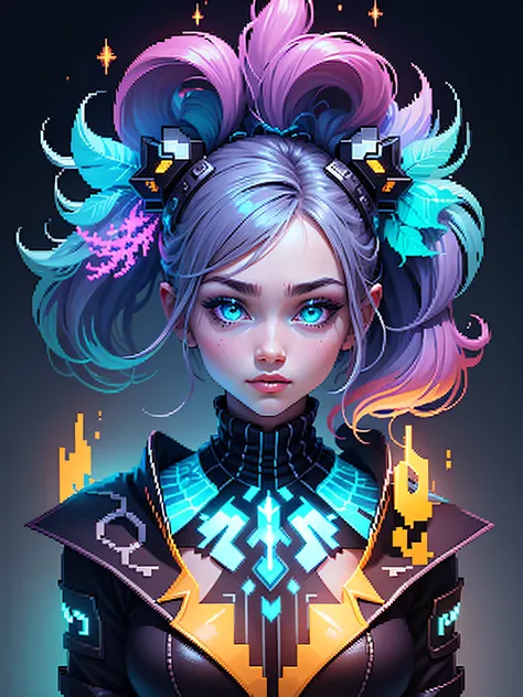 fabulous pixel art of beautiful futuristic idols b pixel art, beautiful and detailed pixel art, hyper detailed pixel art, conceptual pixel art, high quality pixel art, high quality pixel art, high quality pixel art, high quality pixel art, bioluminescent l...