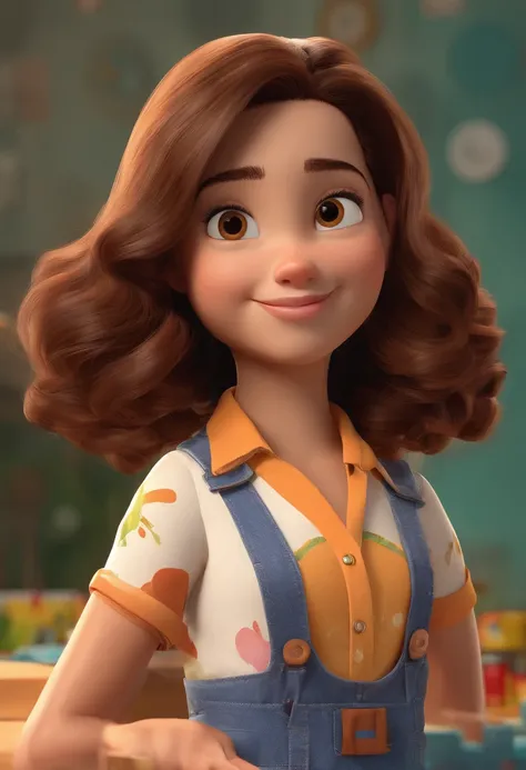 Inspirado na disney pixar uma menina loira cabelo ondulado com um menino de pele marrom cabelo cacheado