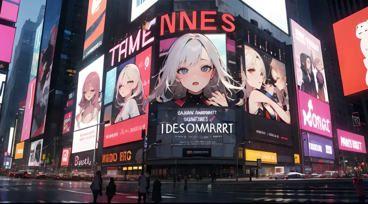 Times square avec des pubs montrant l’amour et le droit des femmes