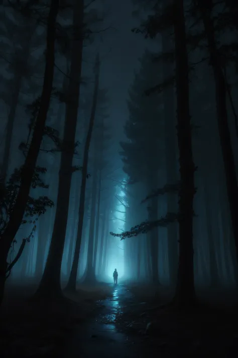 "in isekai, Bioluminescent forest shrouded in an enchanting fog, Where to the huge, An old tree with glowing vines stretches toward the sky. In an ethereal atmosphere, Mysterious figures, Dressed in a flowing robe, Stand under the glowing branches, Embrace...