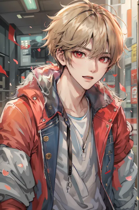 Absurdres masterpiece HDR high quality picture of a character from a famous Korean webtoon, 1 boy , character is with detailed face, casual colour of hair based on the anime, happy face, casual clothes , ((casual hair style:1 )) , anime eyes, light skin , ...