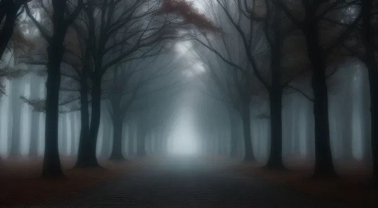 In a dense forest shrouded in fog, . The air is thick with an eerie silence, And the anxiety of the Dementor、It is possible to make it visible over the shoulder, Feeling an inexplicable fear of the unknown. The graceful texture of DARK wood、A sense of fore...