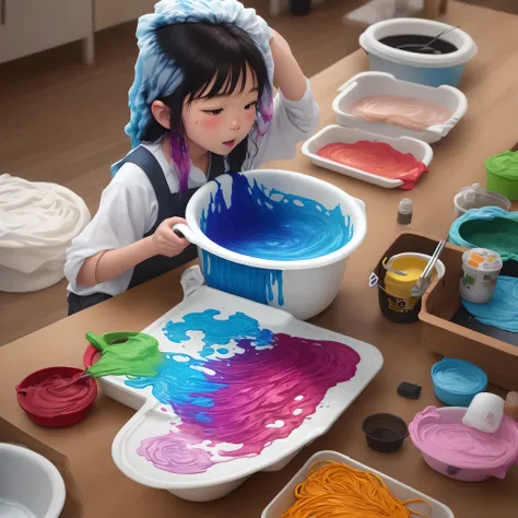 Illustration of Bai tie-dyeing skills