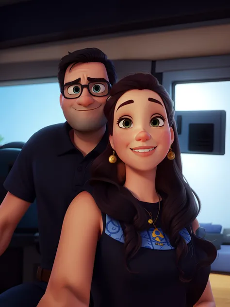 Casal de olhos castanhos estilo pixar