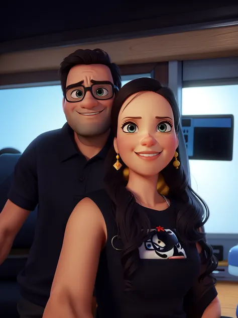 Casal de olhos castanhos estilo pixar