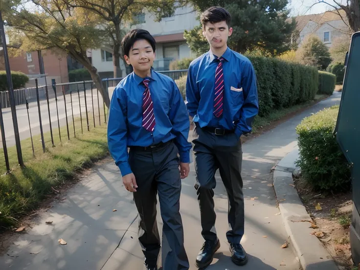 Two boys in school uniforms