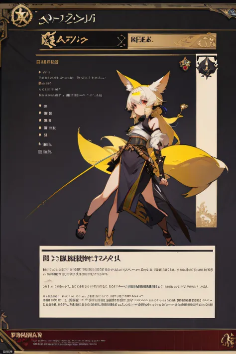 arabia black assasin girl ,kemonomimi,fennec girl,  character sheet,hight quality