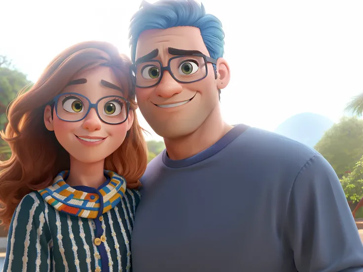 casal homem e mulher no estilo Disney Pixar, alta qualidade, melhor qualidade