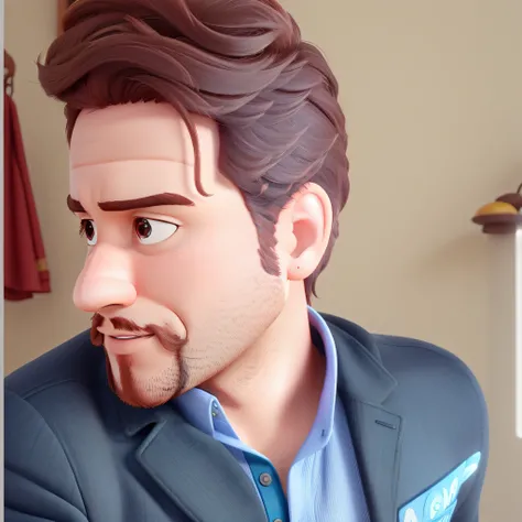 Um homem moreno estilo disney pixar, alta qualidade, melhor qualidade