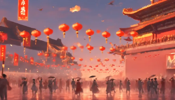 Great masterpiece，Ultra-realistic picture scenes，Love and blessings to the country，National history and culture，Joy and vitality，Prosperity and solidarity，the Peoples Republic of China，Tiananmen square