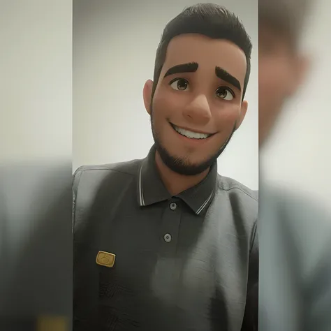 quero um desenho de um menino de 25 anos sorrindo, de cabelos preto