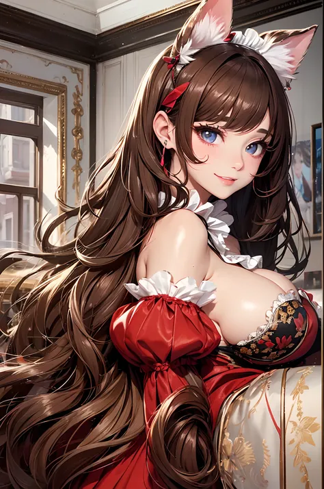 16K Ultra High Definition
Super Detailed
masterpiece
Glossy and detailed hair
Beautiful human woman with long brown hair、The human ear does not output、Very long lashes、lofty nose、
ultra gigantic tits、Amazing beautiful breasts、Maid Outfit
Dog Ears
Glossy sk...