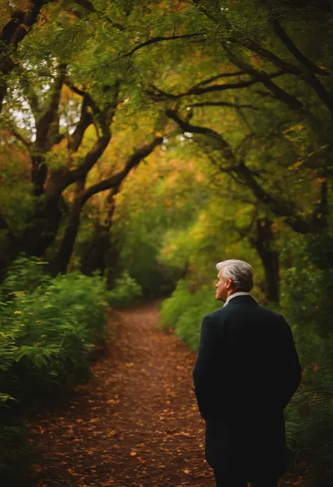 A man surrounding by nature