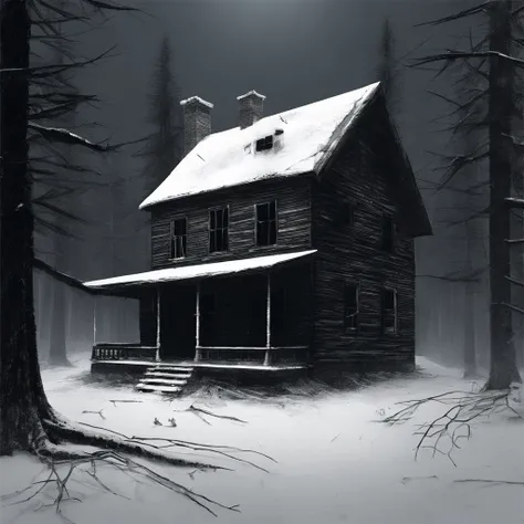 cabin in a dark forest, psychological horror