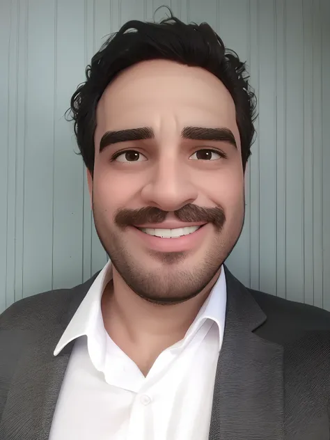 homem sorridente com cabelo cacheado e barba vestindo um terno e camisa branca, foto de perfil headshot, foto de perfil profissional, david rios ferreira, icaro carvalho, Sam Nassour, Alessandro Barbucci placeholder image, Emad Mostaque, Condutor de Ene, b...