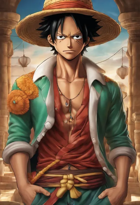 Personagem de desenho animado de one piece em 3D