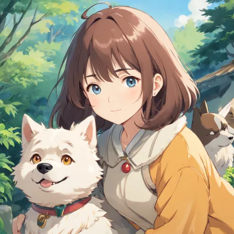 ((Best quality, 8K, Masterpiece: 1.4)),((Amazing detail: 1.3)),((Watercolor illustration: 1.2)),((high resolution: 1.1)),Thick painting style，(Critters)，1 dog，Blue solid background，in style of ghibli，head portrait，Anime avatar，Huskies，Grim expression，sharp...