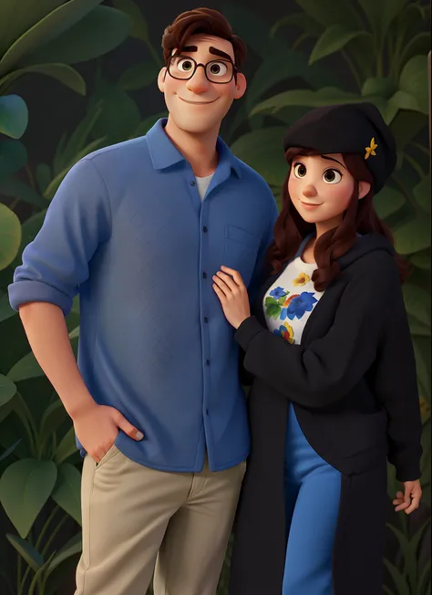 Marido e esposa, arte Pixar, alta qualidade, melhor qualidade