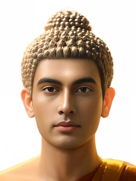 8K Ultra HD, highly detailed, super realistic , painting of a handsome buddha, buddhist, buzzed hair on temple, realistic detailed face portrait, 3 d goddess portrait, the buddha, with very highly detailed face, highly detailed vfx portrait of, attractive ...