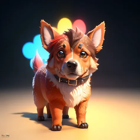 Glittery 3D Pixar style red heeler