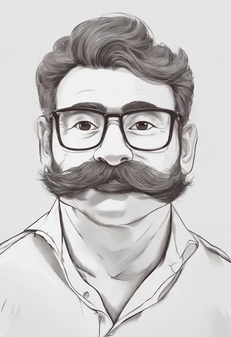 ((best quality)), ((master part)), ((desenhos animados realistas)), ((Personagem perfeito)) - Um retrato frontal meticulosamente detalhado e realista de um homem com cabelo raspado, glasses and a shirt with beautiful textures. O homem olha diretamente para...