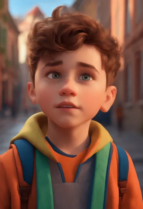 Image of a boy for a story in a YouTube video in Pixar format, Hes the little allabester, Hes the class leader, Hes outgoing, Playful and gets up for a lot of things