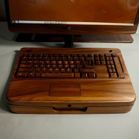 wooden_made pc keyboard