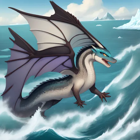 A seawing icewing hybrid from wings of fire