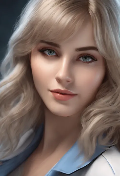 (Best Quality,4K,hight resolution,Ultra-detailed,Realistic:1.2),Portrait,Personality of the veterinarian,Female Character:1.1,Beautiful detailed eyes,Beautiful detailed lips,extremely detailed eye and face,Long dark wavy hair, Square face,