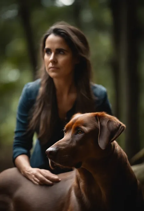 garota de olhos castanhos escuros, cabelos castanho avermelhado, with veterinarian clothes