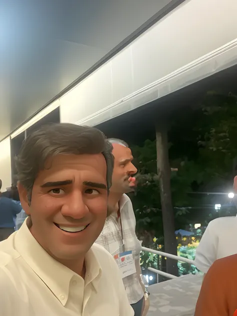 smiling man in white shirt and red dress shirt standing in front of a group of people, mimmo rottela, david rios ferreira, ricardo milos, by Luis Miranda, carlos huante, in sao paulo, ignacio fernandez rios, carlos samuel araya, luiz escanuela, by Jacob St...