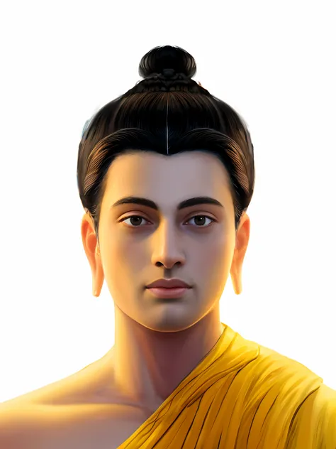 8K Ultra HD, highly detailed, super realistic, there is a digital painting of a buddha a Black hair,