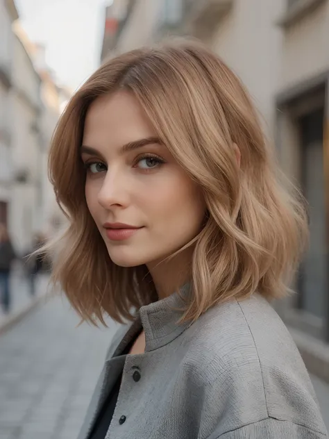 __hair color__, mulher Europeia, longos cabelos, fundo da cidade de Lisboa, inverno, profissional, 4K, HD, UHD, 8K, alto detalhe, Ultra Definition