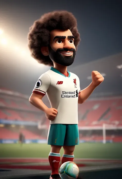 liverpool fc, Cartoon character of Mohamed Salah ,birthday card design, animation character, animation style rendering, 3D estilizado, Arnold Maya render, 3 d render stylized, toon render keyshot, Personagem 3D, Personagem 3D, 3d rendering stylized, 3 d ch...