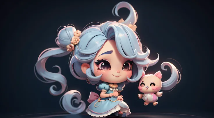 Create an 8K version of the Loli Circus character. Boneca Chibi circu de soleil : Deve ficar charmoso e bonito, Keep the iconic elements of the original character. Circus of Soleil should have a round face with large dimensions, olhos claros, long eyelashe...