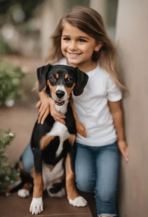 Pixar. Casal com um filhote de cachorro beagle marrom. A menina tem os cabelos loiros amarrados, Camiseta cinza e jeans claro, white glasses. O menino de cabelos pretos com cabelos grisalhos, barba pequena, oculos, Dark blue jeans and gray t-shirt. They ar...