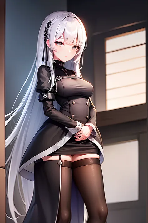 Anime - style images of women with long black hair and black outfits, Fine details. girls frontline, azur lane style, from girls frontline, Mystery Girl, from arknights, noire, girls frontline cg, Trending on CGSTATION, from the azur lane videogame,, chara...