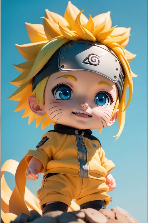 masterpiece, top-quality, ((Chibi)), 1boy, male focus, Uzumaki Naruto, blue eyes, yellow hair, Pretty , Cute, happy face